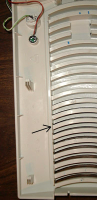 The front vent plastic on the Antec case, other side