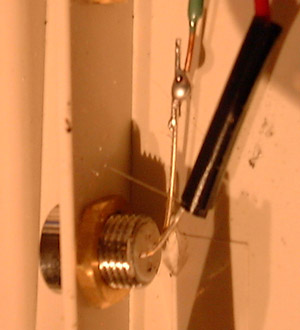 Wire extension connected to a positive lead, taped