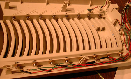 Wire extensions taped to prevent shorting
